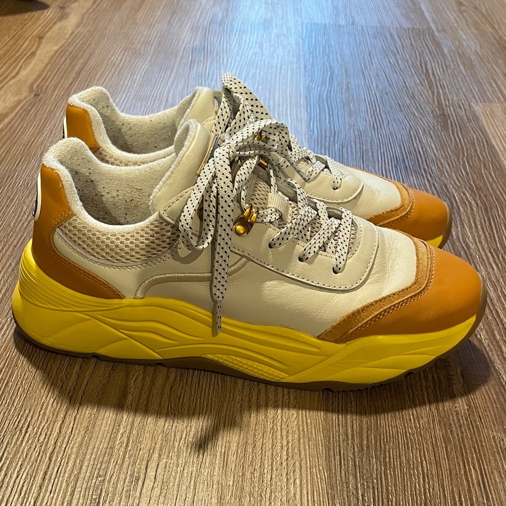 Celeste White and Yellow Sneakers